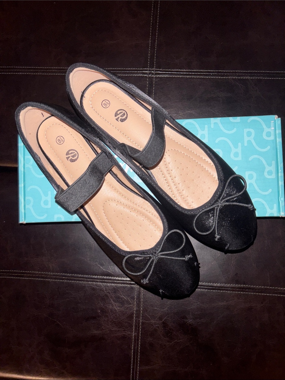 Girls Black Mary Jane Ballet Flats with Bow Accent by